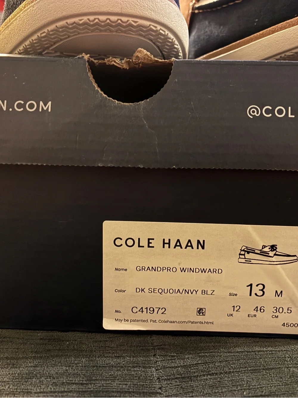 Cole Haan GrandPro Windward Boat Shoes Colorblock Brown/Navy/White Men 13M